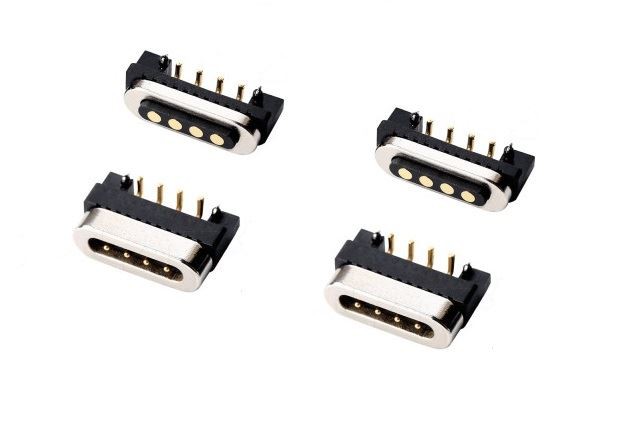 Magnetic 4 Pin spring-loaded Pogo Pin Connector