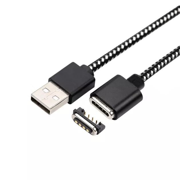4-nastainen USB-magneettinen Pogo Pin -latauskaapeli