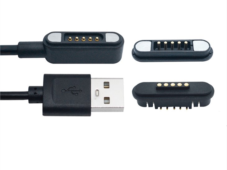 5-nastainen magneettinen Pogo Pin latausliitin