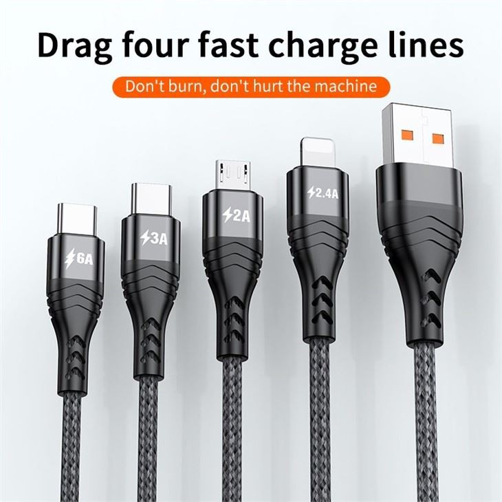 6A Super-fast Charging 4 In1 Charging Cable
